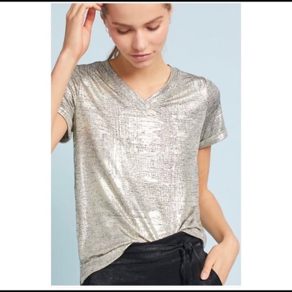 Anthropologie Tops - Anthropologi Akemi + Kin Shine Gold Shirt MEDIUM